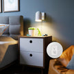 Globe Electric 65000146 1-Light Plug-in or Hardwire Wall Sconce, Matte White, 6ft White Braided Fabric Cord, in-Line Rocker Switch, Wall Lights for Living Room, Home Décor