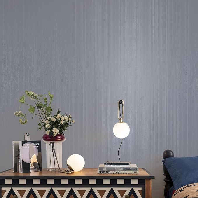 wishFIRE Grey Blue Textured Peel and Stick Wallpaper 15.7