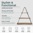 Sagebrook Home Triangle Wall Shelf - Modern Industrial Metal & Wood Floating Storage Unit - Rustic Hanging Display Shelves for Living Room, Bedroom, Office, Entryway - 26
