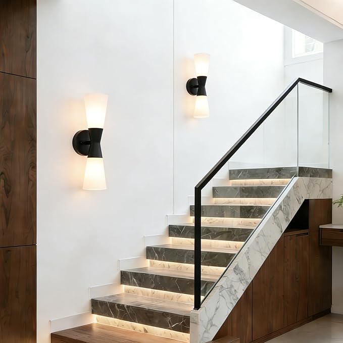 Wall Sconces Set of 2 for Bathroom, Modern Indoor Vanity Light Fixtures 17