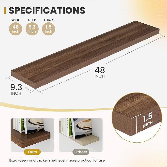 48 Inch Floating Shelves, 9.3