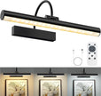 VOLISUN Picture Lights for Wall, 13 inch Rechargable Picture Light Battery Operated, 3 Color Temperatures Cordless Picture Light with Remote, Art Light for Paintings, Gallery, Portrait, 1 Pack (Black)