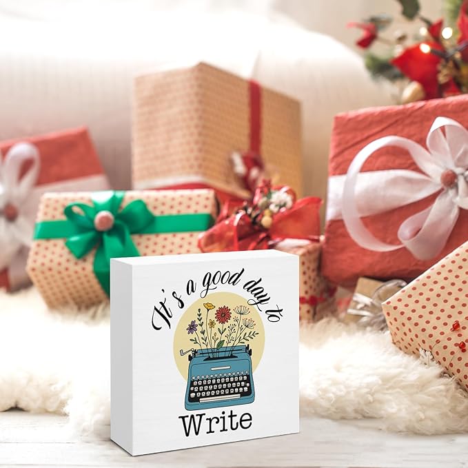 Writer Gifts for Women Men, Funny Gifts for Writers Author Novelist Writing Lover, It's a Good Day to Write Wooden Sign Home Office Desk Decor