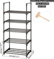OYREL Shoe Rack, Sturdy Metal Shoes Rack Organizer,Narrow Shoes Stand Shelf 5 Tier Shoe Racks for Closets Small Space