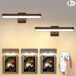 Battery Operated Picture Lights for Wall, Black Wireless Art Light for Paintings, Rechargeable Display Light for Picture with Remote, 3 Color Poster Lights for Portraits Frame Wall Decor (2 Pack)
