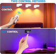 Rechargeable Picture Lights for Wall,Under Cabinet Lighting,1500mAh Rechargeable Battery Operated Picture Frame Lights for Kitchen, Closet, Shelf - 3 Color Temps & 13 RGB (3 Packs Black)