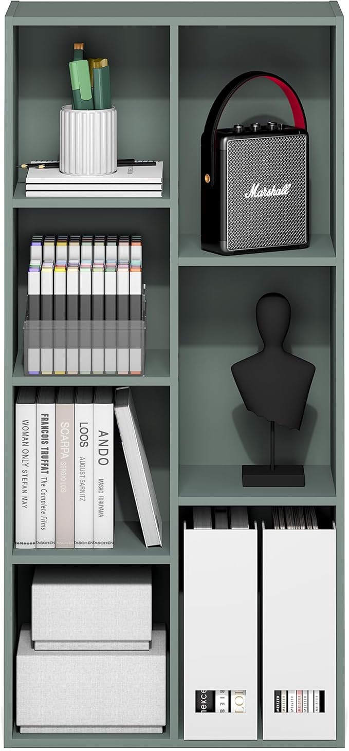 Furinno LUDER Book Shelf, 7-Cube Bookshelf, Bookcase, 9.4