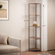 SUNMORY 5 Tier Corner Shelf with LED Light, Industrial 65