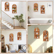 2 PCS Boho Wall Shelf with Screws, Wooden Rainbow Wall Shelves Mid Century Boho Arch Shelf, Boho Decor Shelves for Bathroom, Bedroom, Kitchen Decoraction and Storage (Wood-05)