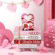 Geelin 4 Pcs Valentine Decorations Valentine Tiered Tray Decoration Wooden Gnome Book Stack Signs Ornament Vintage Table Decoration for Home Office Table Shelf Centerpiece Farmhouse Decorations