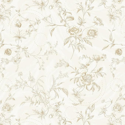 Ismoon Floral Peel and Stick Wallpaper Vintage Beige Stick on Wall Paper French Textured Contact Paper for Cabinet Removable Self Adhesive Wallpaper Vinyl Roll Shelf Decro, 17.3x393in