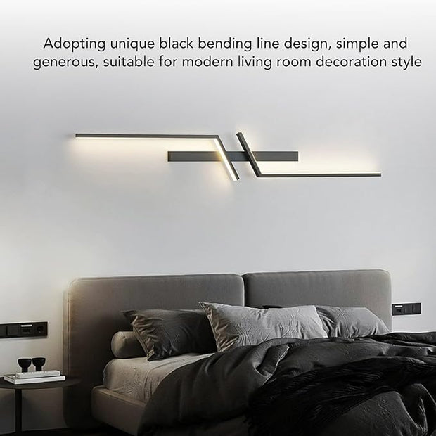 Modern LED Wall Lights, 3 Color Temperature Minimalist Wall Sconce Lighting, Wall Light Fixtures Sconce for Bathroom Bedroom Living Room Black (80cm)