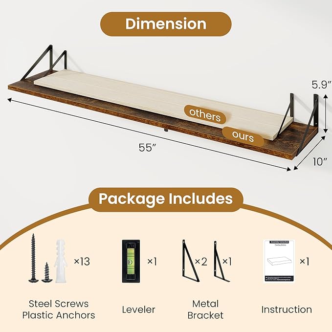 Deep Floating Shelves,55