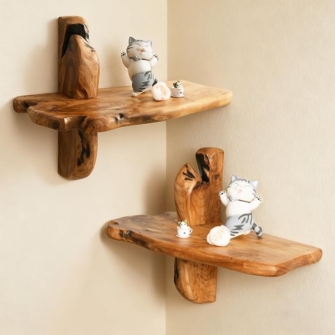 Live Edge Wall Mounted Beside Shelf – 16