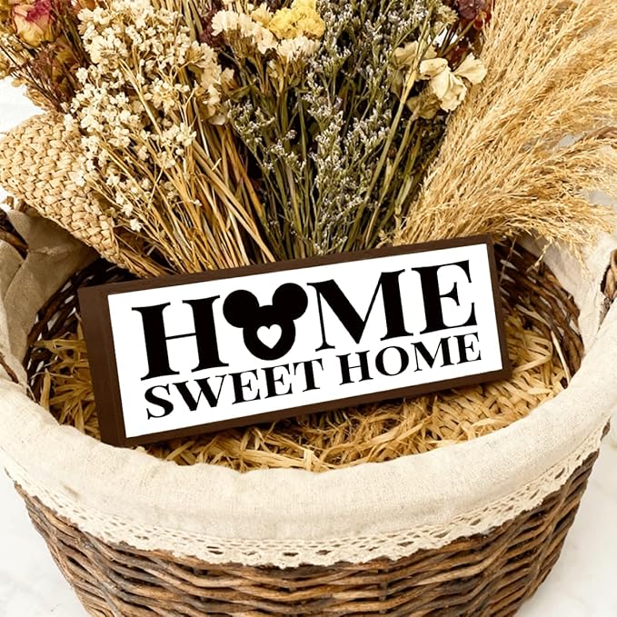 Home Sweet Home Sign, Decorative Wooden Signs and Plaques, Front Door Porch Decors, Living Room Decors, Farmhouse Decoration for Wall or Tabletop, Housewarming Decor