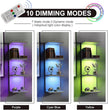 4-Tier Wall Shelf Unit with RGB Lights, Floating Lack Shelf for Home Decor, Wall Mounted Vertical Display Shelf for Bedroom Living Room Vanity, White