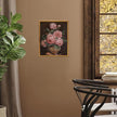 SHENIFY Vintage Flower Framed Canvas Wall Art Peony Classic Painting Modern Kitchen Bathroom Office Decor - 8x10in Natural Framed