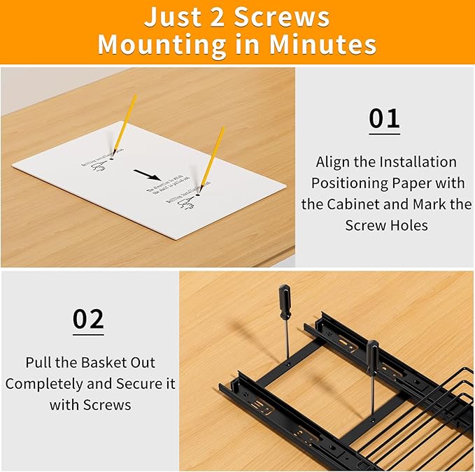 RCHYFEED Pull Out Spice Rack Organizer for Cabinet,Slide out Spice Organizer for Inside Cabinets,Heavy Duty Spice Organization for Kitchen and Pantry,Seasoning,Sauces(1-Tier,6.5