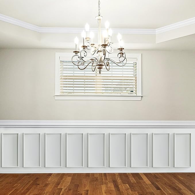 Melkus Peel and Stick Wall Molding Kit, 3 Sets 12" x 24" Precut Wainscoting Panels, Self Adhesive Molding Trims for Interior Wall Décor