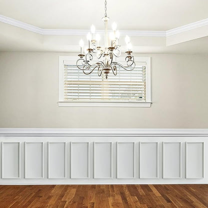Melkus Peel and Stick Wall Molding Kit, 3 Sets 12" x 24" Precut Wainscoting Panels, Self Adhesive Molding Trims for Interior Wall Décor