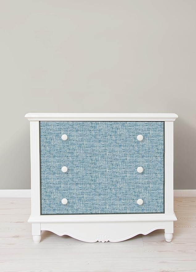 NuWallpaper NU2918 Navy Poplin Texture Peel & Stick Wallpaper, Blue