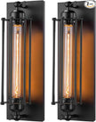 Licperron Sconces Wall Lighting, Industrial Black Wall Sconces Antique Wall Light Fixtures for Bedside, Bar, Restaurant, Hallway, Indoor&Outdoor Decor, E26 & E27 Bar Lights, UL Approval, 2 Pack