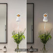Modern Plug-in Wall Sconces - Matte White Adjustable Reading Light with Natural Wood Accent, Wall Lamp for Bedroom, Living Room, Home Office