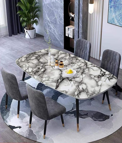Yancorp 32.8ft White and Black Contact Paper Easily Removable Countertops Black and White Marble Wallpaper Self-Adhesive Peel and Stick Backsplash Vinyl Kitchen (White Black, 16"x394")