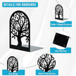 HappyHapi Book Ends, Metal Bookends for Shelves, Modern Tree Book Ends Decorative, Heavy Duty Book Holders Book Stoppers for Home Office Decor, 6.9