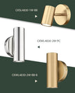 Wall Sconces Set of Two, 2-Light Brass Wall Sconce, Indoor Up and Down Wall Lamp, Wall Light for Bedroom Bathroom Stair Hallway, WL4830-2W-BB-2pk
