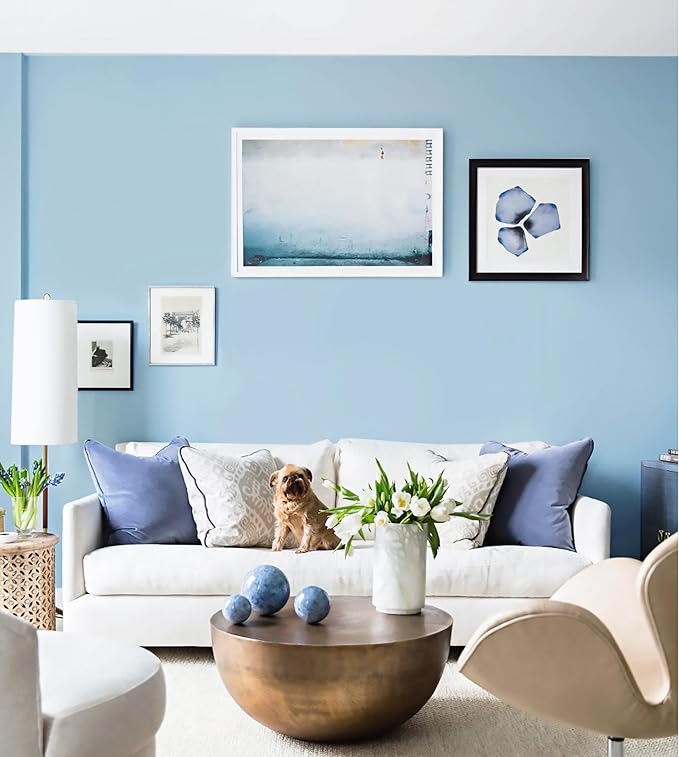 HeloHo Solid Light Blue Wallpaper Matte Textured Peel and Stick Wall Paper Modern Self Adhesive Removable Waterproof Contact Paper for Living Room Bedroom Decor 78.7"X15.7"