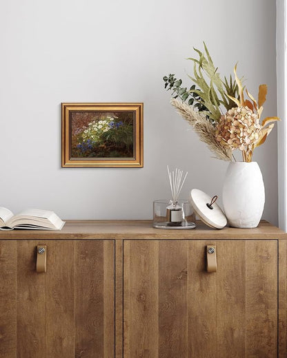 HUARCEY Gold Framed Vintage Wall Art for Living Room, Bathroom Shelf Wildflowers Prints Decor Aesthetic Classical Floral Paintings Farmhouse Wall Decor, Retro Table Desk Decoration for Bedroom 8"x10"