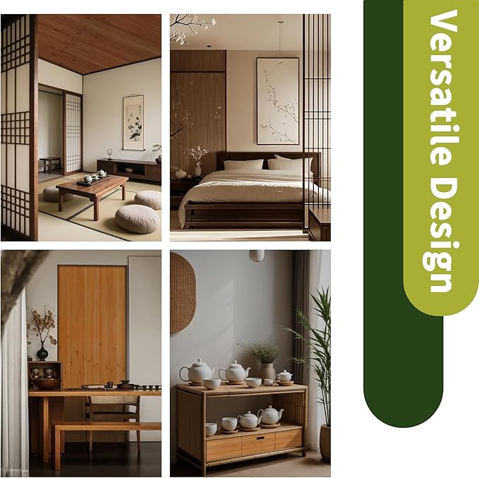 Natural Bamboo Wall Panel,Renewable Pole Wrap Bamboo Wainscoting Paneling for Interior Decoration,Wall Decor, Ceiling Cabinet Furniture,Kitchen Island (Natural, 16