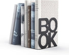 Book Ends - Decorative Metal Book Ends Supports for Bookrack Desk,Books, Unique Appearance Design,Heavy Duty (Black, 8 Pair)