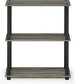 Furinno TURN-S-TUBE Storage Shelves Set of 2, 3-Tier Book Shelf, Corner Shelf, Toolless Open Shelves, Square Tubes, for Organization and Storage, Living Room, Garage, Home Office, French Oak