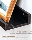 Axeman Oak Picture Ledge Shelf, 72 Inch Floating Shelves Set of 2, Solid Oak Wood Wall Shelves with Lip, Wall Decor Storage for Bedroom Living Room Bathroom Kitchen Nursery Photo Picture, Black