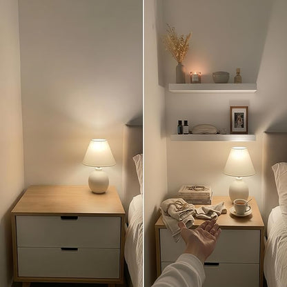 BAOBAB WORKSHOP Solid Wood Floating Shelves for Wall 12 Inch Wide, Small Wooden Shelf Bathroom Thick, White Floating Shelves for Room Wall Mounted Kitchen, White Finish, 12W × 6.7D, Set of 2