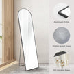 DUMOS Arched Full Length Mirror with Stand Floor Standing Aluminum Frame for Bedroom Body Hanging Leaning Modern Simple Home Decor Shatter-Proorf Nano Glass Wall Cloakroom Natural Black 59