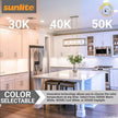 Sunlite LED Under Cabinet Lighting Plug in 34 Inch Linkable Under Counter Lights for Kitchen 12 Watts, 120 Volts, 1200 Lumens, Adjustable 3 CCT 3000K-5000K, 50,000 Hour Lifespan, ETL Listed LED Light