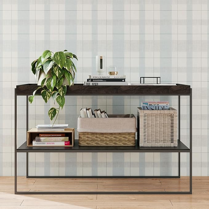 Timeet Modern Peel and Stick Wallpaper Wallpaper Blue Gray Boho Contact Paper Waterproof Self Adhesive Removable Textured Wall Paper for Bedroom Bathroom Cabinets Wall Decor Vinyl 17.3" x 200"