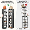 Kitstorack 8-Tier Vertical Plastic Shoe Rack, Freestanding Stackable Storage Organizer for Small Closets and Tight Spaces