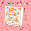 Valentines Desk Decor, Valentine's Day Home Office Table Sign for Wife Daughter from Dad Husband, Valentine Gifts Decorations for Porch Tiered Tray Shelf Party, Love Is The Most Powerful Force
