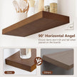 fuqing Rustic Floating Shelves, Wooden Floating Shelves for Wall Set of 3, Wall Mounted Dark Wood Shelves for Living Room Bedroom Bathroom Kitchen - Dark Walnut