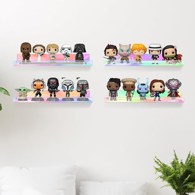 Dezzer 6 Pack Acrylic Shelves for Wall, 15