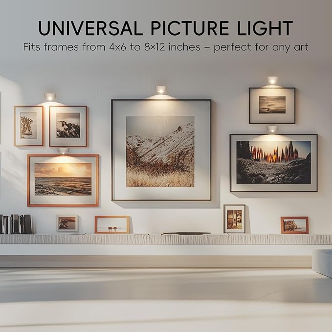 Rechargeable Picture Lights for Wall, 3 Pack Magnetic Picture Lights with Remote, 3 Color Temps & 12 RGB, Dimmable Timer LED Picture Frame Light for Artwork, Portraits, Posters, and Display Decoration