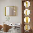 Koonmi Gold Bathroom Mirror for Wall, 22x30 Inch Matte Metal Deep Framed Rounded Corner Wall Mirror, Shatterproof Tempered Glass for Farmhouse Bedroom Entryway, Vertically or Horizontally