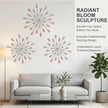 ZEXUIRU 3 Pack Silver Sunburst Wall Decor – Metal Crystal Wall Art with Sparkling Rhinestones, 14’’/18 Inch Starburst Wall Hanging Set for Living Room Bedroom Bathroom – Modern Bling Home Decorations