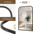 Axeman 32x48 Rounded Rectangular Wall Mirror, Decorative Bathroom Mirror, Traditional Vintage Wall Mounted Mirror with Beaded Frame for Accent Living Room Vanity Bedroom Entryway, Black