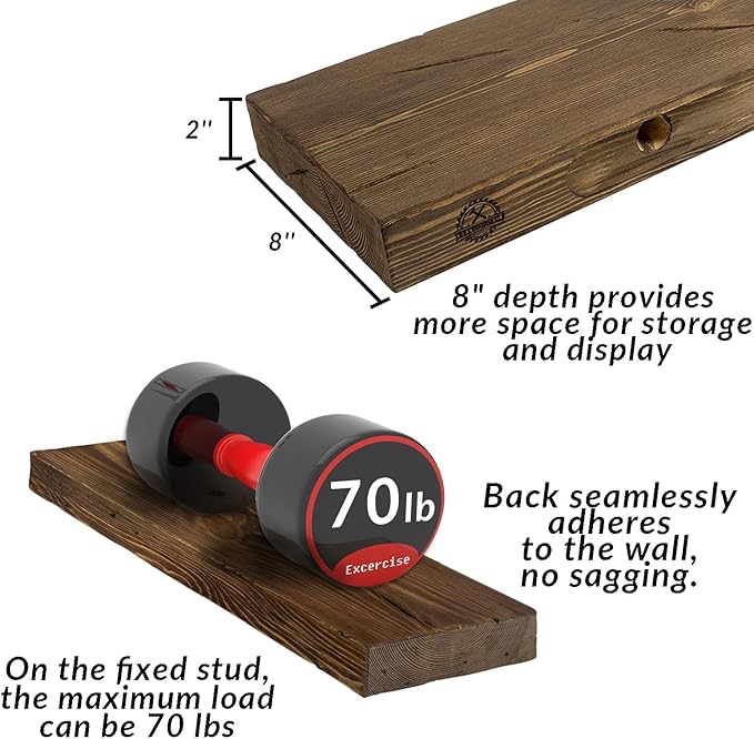 Floating Shelves 72 inch Long 8 
