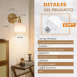 Battery Operated Wall Sconce, Vintage Wall Sconce with Milky White Tulip Glass Lampshade Rechargeable Battery Powered Wall Light with Remote Control for Bedroom,Living Room, Hallway, Aisle